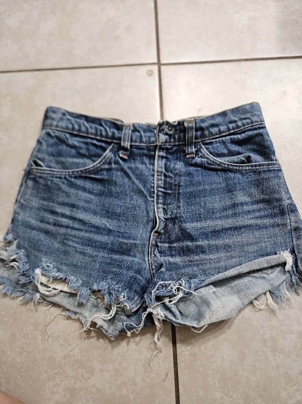 Levis Vintage Orange Tab Distressed Rear Shorts